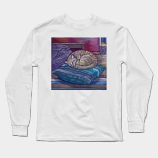 cat on a cushion Long Sleeve T-Shirt